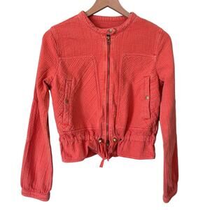 Anthropologie Joyce Cotton Jacket Moto Zip